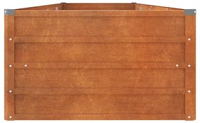 rozsda színű corten acél kerti magaságyás 320 x 80 x 45 cm