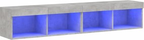 vidaXL 2 db betonszürke TV-szekrény LED-világítással 80x30x30 cm