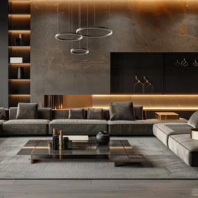 LED Csillár zsinóron GRAVITY LED/108W/230V fekete