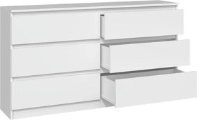 Aldabra M6 140 2X3 komód, 138x75x40 cm, fehér