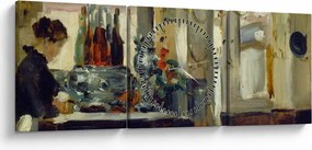 Kép - Style of Edouard Manet, Bon Bock Cafe, reprodukciók (órával) (90x30 cm)