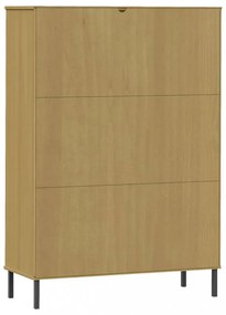 OSLO barna tömör fa könyvszekrény fém lábakkal 90x35x128,5 cm