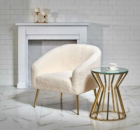 GRIFON fotel krém/arany