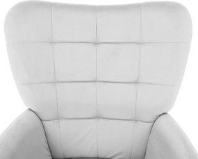 Fotel lábtartóval, világos szürke Velvet szövet/fekete, HABEN