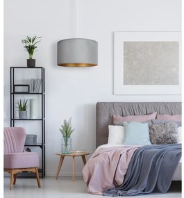 Duolla - Csillár zsinóron ROLLER 1xE27/15W/230V lámpa átm. 40 cm zöld/arany