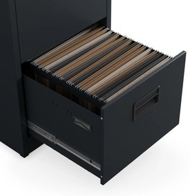 Fém irattartó szekrény, 4 fiókos SARA V4, 460 x 1320 x 620 mm, antracit