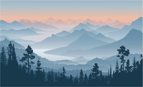 Fotótapéta Flizelin Fal a Hálószobába Hegyi panoráma 416x254 Ragasztó