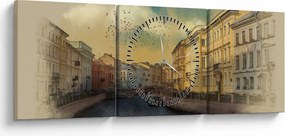Kép - Moyka, folyó, St. Petersburg, Oroszország (órával) (90x30 cm)