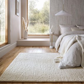 Elefántcsont színű kézi szövésű gyapjú szőnyeg 160x230 cm Harris Boucle – Flair Rugs