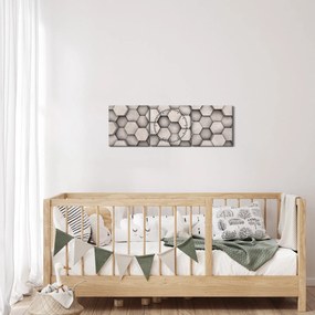 Kép - Hatszögek beton kivitelben (órával) (90x30 cm)