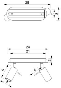 Spotlámpa PRESTON 2xGU10/40W/230V kék