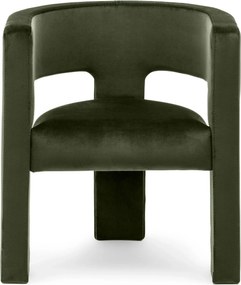 Sötétzöld design fotel ALPAH B VELVET