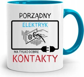 Kék Bögre Villanyszerelőnek Rendes Villanyszerelő nyomott mintával, fényképpel