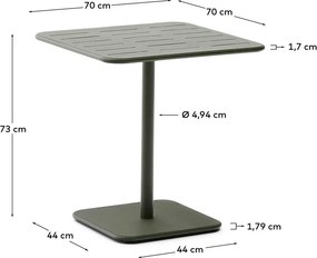 Acél kerti étkezőasztal 70x70 cm Brai – Kave Home