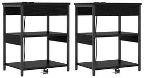 Éjjeli Szekrények 2 pcs Musta tammi 41 x 31 x 51 cm Faanyag