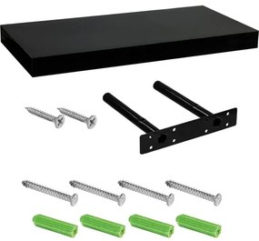 STILISTA Fali polc Volato 30 cm fekete fényes