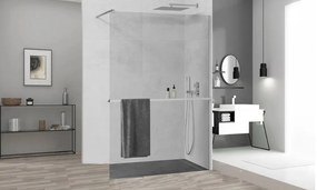 Arlo Plus Walk-In Nano zuhanyfal 140 cm, 8 mm vastag vízlepergető biztonsági üveggel, króm színű, 200 cm magas