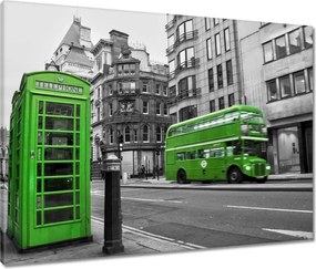 Vászonkép 80x60 Lime telefonfülke