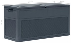 antracitszürke kerti tárolóláda 320 L