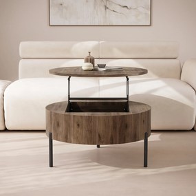 Mazzoni FRIDA Elegáns Diófa – MODERN DOHÁNYZÓASZTAL FELHAJTHATÓ LAPPAL ÉS TÁROLÓVAL