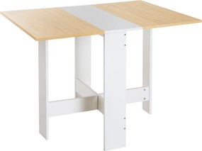 HOMCOM Összecsukható Étkezőasztal Konyhai Oldaltábla 2 Lehajtható Szárral Helytakarékos Modern Dizájn 103x76x73.5cm Fa | Aosom