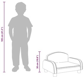 krémszínű gyerek szövetkanapé 50 x 40 x 30 cm