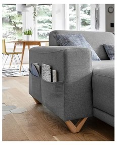 Szürke kinyitható-tárolóhelyes sarokkanapé (jobb oldali-U alakú) Classy Sophie – Miuform