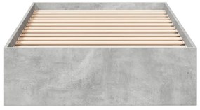 betonszürke szerelt fa ágykeret fiókokkal 75 x 190 cm