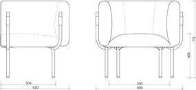 Szürke gyapjú fotel Ubi – noo.ma