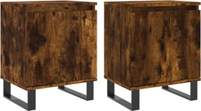 vidaXL 2 db füstös tölgy színű szerelt fa éjjeliszekrény 40x30x50 cm