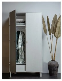Világosszürke borovi fenyő ruhásszekrény 100x195 cm Madu – WOOOD