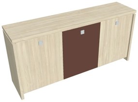 Verno alacsony szekrény 188 x 46 x 90 cm, kombinált ajtó, akác / barna