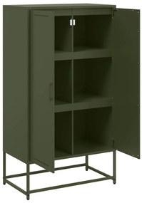 olívazöld acél magasszekrény 68,5 x 38,5 x 123,5 cm