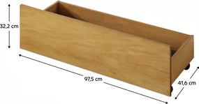 2 darab, kihúzható ágy alatti tároló, tölgy, MIDEA