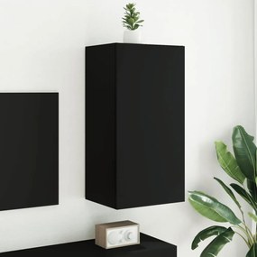 fekete falra szerelhető TV-szekrény LED-del 40,5 x 35 x 80 cm