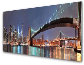 Modern üvegkép Bridge City Architecture 120x60cm 4 fogas