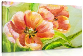 Kép piros tulipánok vintage kivitelben - 90x60