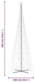 kúp alakú karácsonyfa 3000 kék LED-del 230 x 800 cm