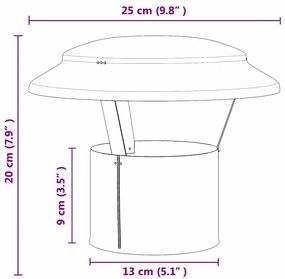 Eső Borító Kémény Ezüst 25 x 25 x 20 cm Rozsdamentes acél