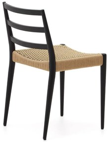 Fekete-natúr színű tölgyfa étkezőszék szett 2 db-os Analy – Kave Home