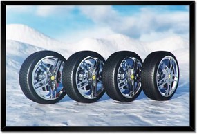 Poszterek keretben 60x40 Nyári gumiabroncsok a hóban