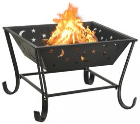 acél XXL méretű tűztál piszkavassal 62 cm