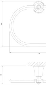 OMNIRES AL53230CR - Fali törölközőtartó ART LINE fényezett króm
