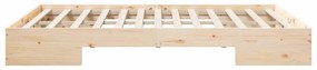 vidaXL Földi ágykeret tárolóval Barna 160 x 200 cm Tömör fenyőfa
