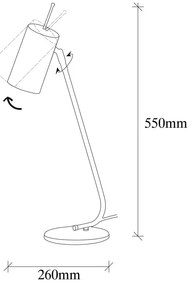 Fehér asztali lámpa fém búrával (magasság 55 cm) Sivani – Opviq lights