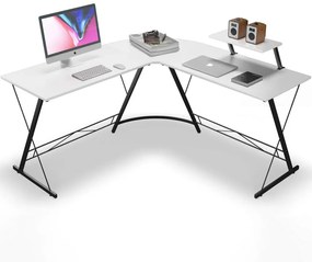 BigHome L alakú íróasztal - fehér