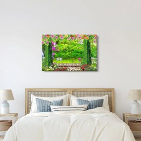 Kép - Varázslatos kert hattyúkkal (90x60 cm)
