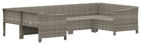 6 részes szürke polyrattan kerti ülőgarnitúra párnákkal