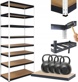 Tárolószekrény fém állvány Helios 270x100x30cm 8Px400kg Tömör