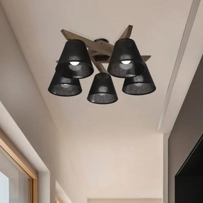 Brilagi - LED mennyezeti lámpa ANTHONY 5xE14/40W/230V dió/fekete